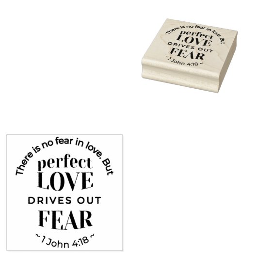 Eeuwige liefde - 1 Johannes 4:18 Schriftgedeelte K Rubberstempel (Gestempeld)