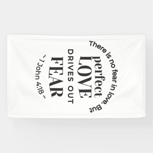 Eeuwige liefde - 1 Johannes 4:18 Schriftgedeelte K Spandoek (Horizontaal)