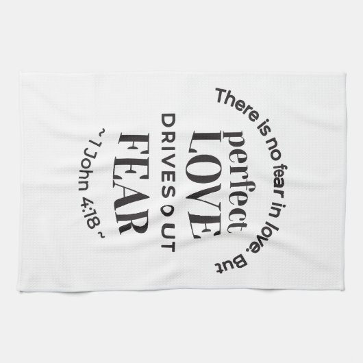 Eeuwige liefde - 1 Johannes 4:18 Schriftgedeelte K Theedoek (Horizontaal)