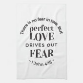 Eeuwige liefde - 1 Johannes 4:18 Schriftgedeelte K Theedoek (Verticaal)