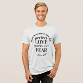 Eeuwige liefde - 1 Johannes 4:18 Schriftgedeelte K Tri-Blend Shirt (Voorkant volledig)
