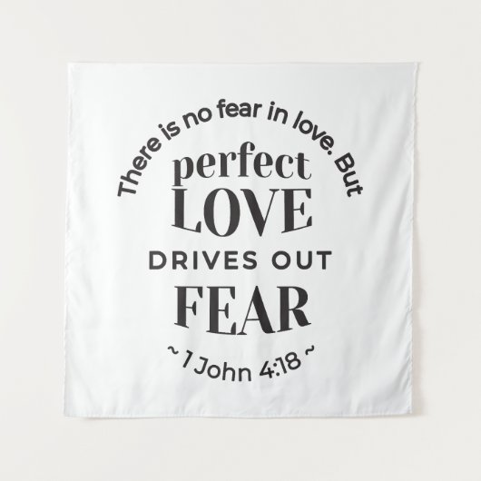 Eeuwige liefde - 1 Johannes 4:18 Schriftgedeelte K Wandkleed (Voorkant)