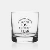 Eeuwige liefde - 1 Johannes 4:18 Schriftgedeelte K Whisky Glas (Achterkant)