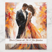 Eeuwige Liefde Bruid en bruidegom Wijn Etiket (Enkel label)