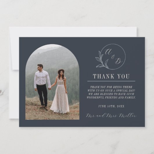 eeuwige liefde | Deep Blue | Bruiloft Bedankkaart (Voorkant)