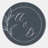 eeuwige liefde | Deep Blue | huwelijksuitnodiging Ronde Sticker (Voorkant)