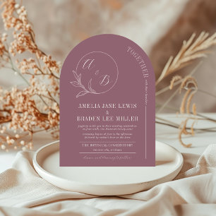 eeuwige liefde   Deep Mauve Arch Wedding Uitnodige Kaart