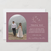 eeuwige liefde | Deep Mauve | Bruiloft Bedankkaart (Voorkant)