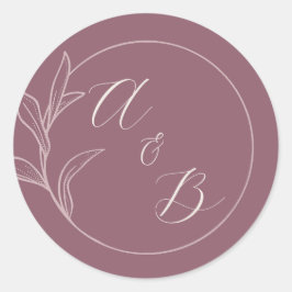 eeuwige liefde | Deep Mauve | huwelijksuitnodiging Ronde Sticker