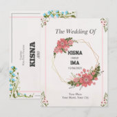 Eeuwige liefde: eenvoudige huwelijksuitnodiging briefkaart (Voorkant / Achterkant)