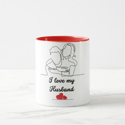 Eeuwige Liefde Embleem: Ik hou van mijn man Mok (Midden)