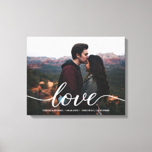 "Eeuwige Liefde" Gepersonaliseerde bruiloft Welkom Canvas Afdruk