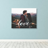 "Eeuwige Liefde" Gepersonaliseerde bruiloft Welkom Canvas Afdruk (Insitu (Houten vloer))