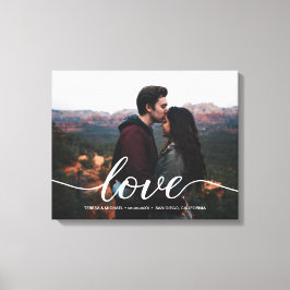 "Eeuwige Liefde" Gepersonaliseerde bruiloft Welkom Canvas Afdruk