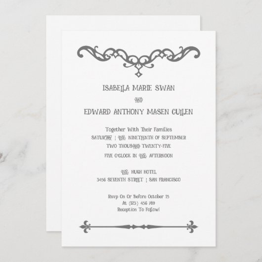 Eeuwige Liefde Gewoon Bella en Edward Bruiloft Kaart (Voorkant / Achterkant)