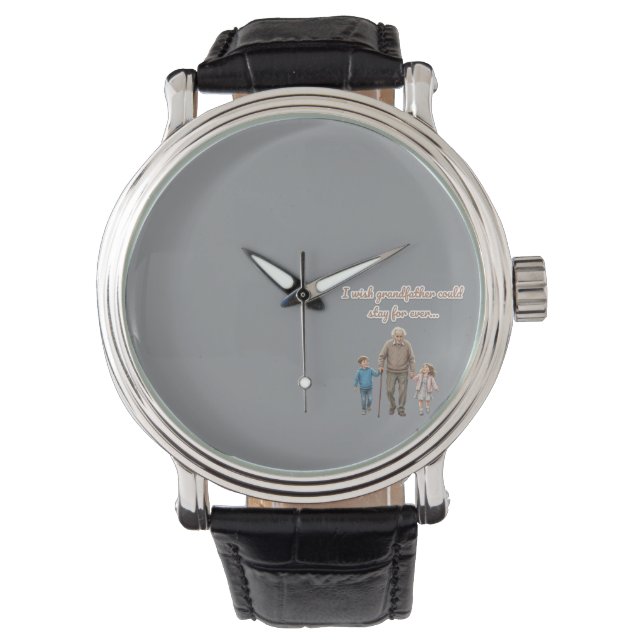Eeuwige Liefde grootvader en kleinkinderen Horloge (Voorkant)