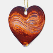 "Eeuwige Liefde: Handgemaakte keramische hart Orna Keramisch Ornament (Links)