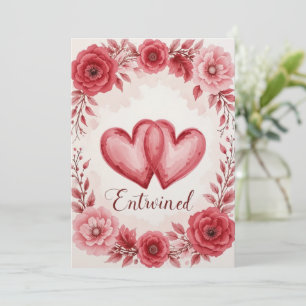 Eeuwige liefde hart en Rozen kunst Bedankkaart