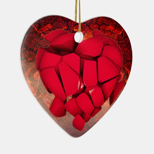 Eeuwige Liefde:  hartontwerp. Keramisch Ornament (Rechts)