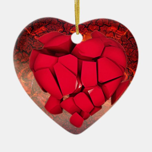 Eeuwige Liefde: hartontwerp. Keramisch Ornament (Voorkant)