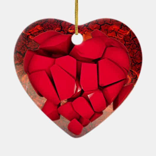 Eeuwige Liefde:  hartontwerp. Keramisch Ornament (Achterkant)