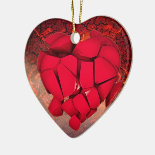 Eeuwige Liefde:  hartontwerp. Keramisch Ornament (Links)