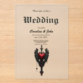 Eeuwige liefde in de schaduw van gotische duistern acryl uitnodigingen (Voorkant)