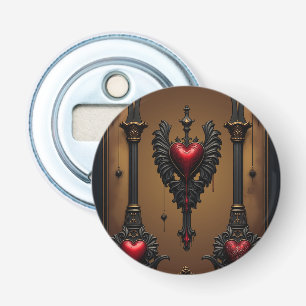 Eeuwige liefde in de schaduw van gotische duistern button flesopener