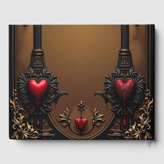 Eeuwige liefde in de schaduw van gotische duistern gastenboek (Achterkant)