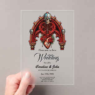 Eeuwige liefde in de schaduw van rozen. acryl uitnodigingen