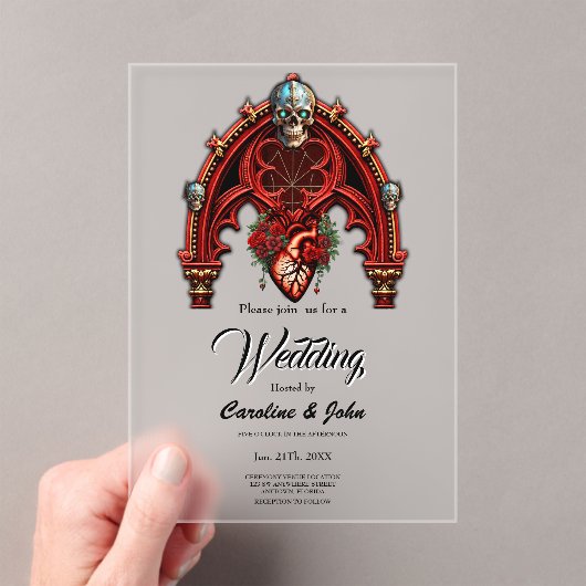 Eeuwige liefde in de schaduw van rozen. acryl uitnodigingen (Insitu (Draagbaar))