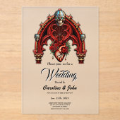 Eeuwige liefde in de schaduw van rozen. acryl uitnodigingen (Voorkant)