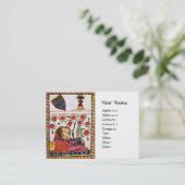 EEUWIGE LIEFDE, Middeleeuwse Liefhebbers Rode Roze Visitekaartje (Staand voorkant)