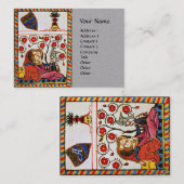 EEUWIGE LIEFDE MONOGRAM, Geliefden Rood Rozen Grij Visitekaartje (Voorkant / Achterkant)