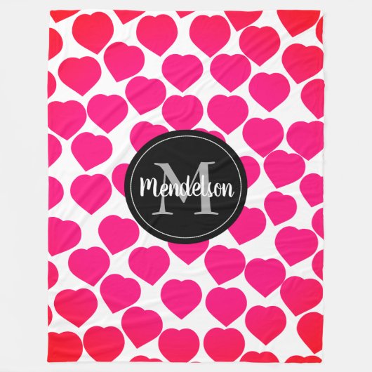 Eeuwige Liefde Omhels Romantische Harten Fleece Deken (Voorkant)