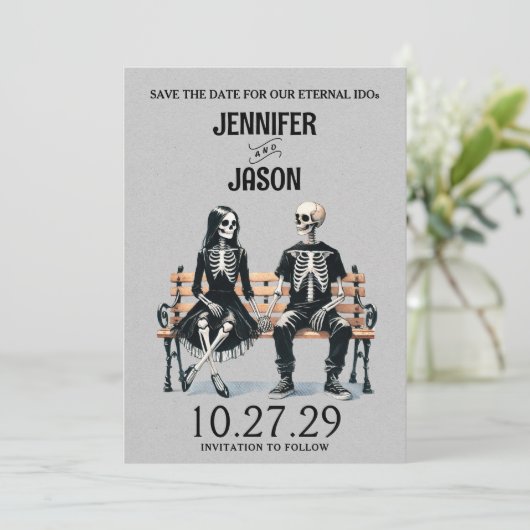 Eeuwige liefde, red de datum save the date (Staand voorkant)