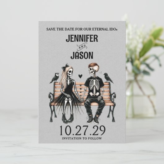 Eeuwige liefde, red de datum save the date (Staand voorkant)