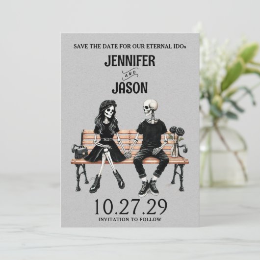 Eeuwige liefde, red de datum save the date (Staand voorkant)