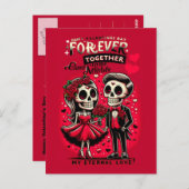 Eeuwige liefde skelet oude school tattoo stijl  briefkaart (Voorkant / Achterkant)