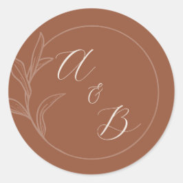 eeuwige liefde | terracotta | huwelijksuitnodiging ronde sticker