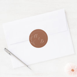 eeuwige liefde | terracotta | huwelijksuitnodiging ronde sticker