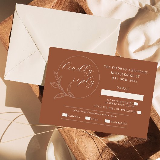 eeuwige liefde | terracotta | RSVP kaartje