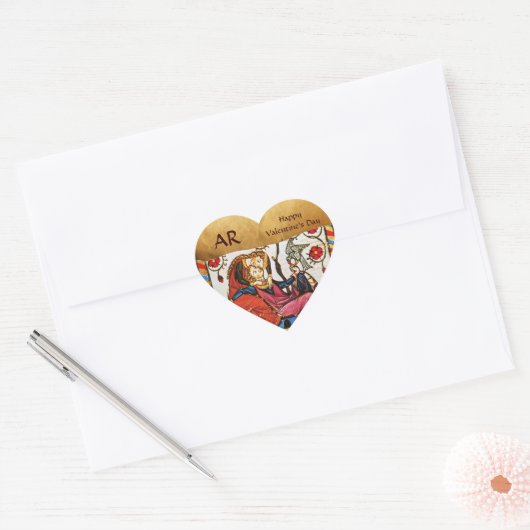 EEUWIGE LIEFDE VALENTIJN HART MONOGRAM PERKAMENT HART STICKER (Envelop)