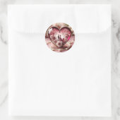 Eeuwige Liefdes Hartsculptuur Ronde Sticker (Tas)