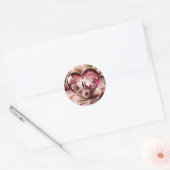 Eeuwige Liefdes Hartsculptuur Ronde Sticker (Envelop)