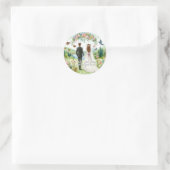 Eeuwige liefdesreis ronde sticker (Tas)