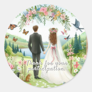 Eeuwige liefdesreis ronde sticker