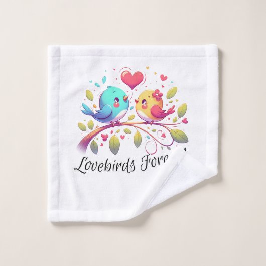 Eeuwige Lovebirds Schattige Paar Washandje (Wasdoekje)