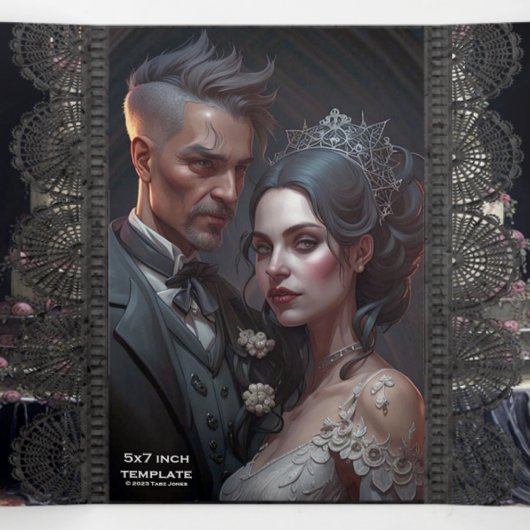 Eeuwige Matrimony Gotische Bruiloft Drieluik Uitnodiging (Binnenkant midden)