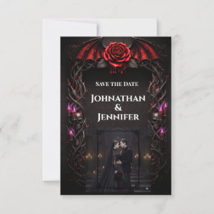 Eeuwige Nacht Gotische Vampier Bruiloft Donkere Ro Save The Date
